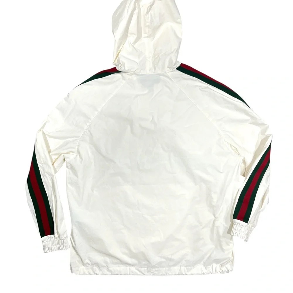 Gucci Men's GRG Stripe Vintage Smock Windbreaker in White size 48 / Large